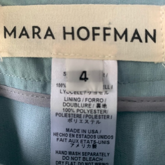 Mara Hoffman Wide Leg Light Blue Wrap Front Crossover Crop Pants Size 4 - Picture 5 of 6